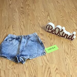 Vintage high waisted jean shorts in distressed denim in size 9 by A TIME FOR US
